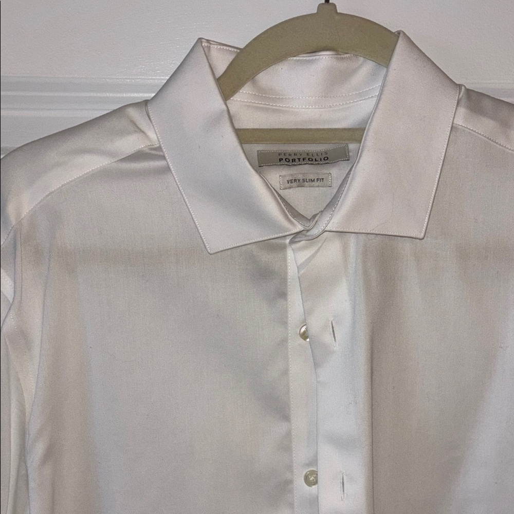 Perry Ellis SLIM FIT NON-IRON FRENCH CUFF DRESS SHIRT